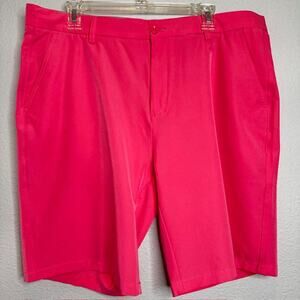 Hreski Mens Performance Golf Shorts Rose Size 36 Button Front With Pockets